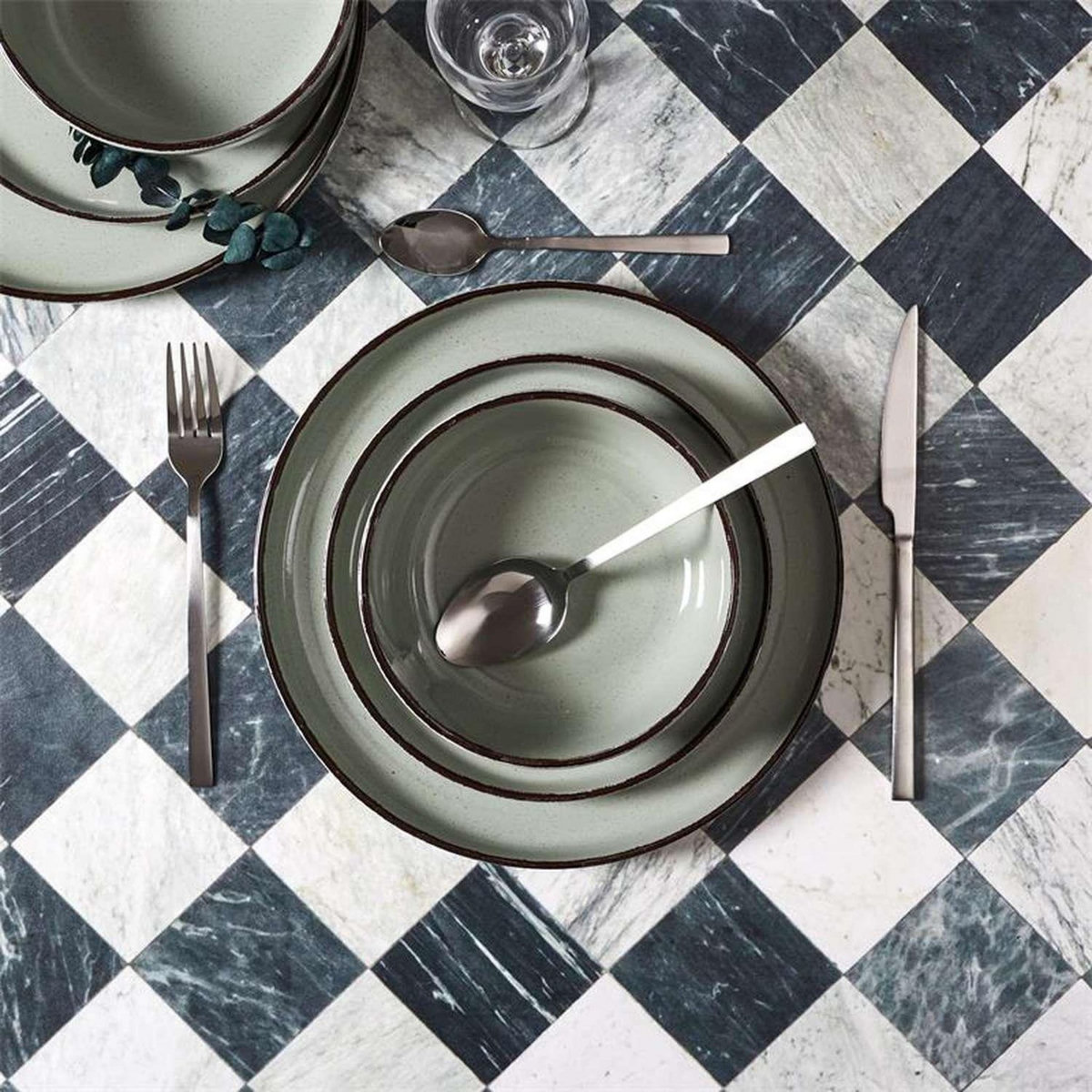 The Home Deco Factory Service vaiselle 12 pièces AU GRES DU TEMPS