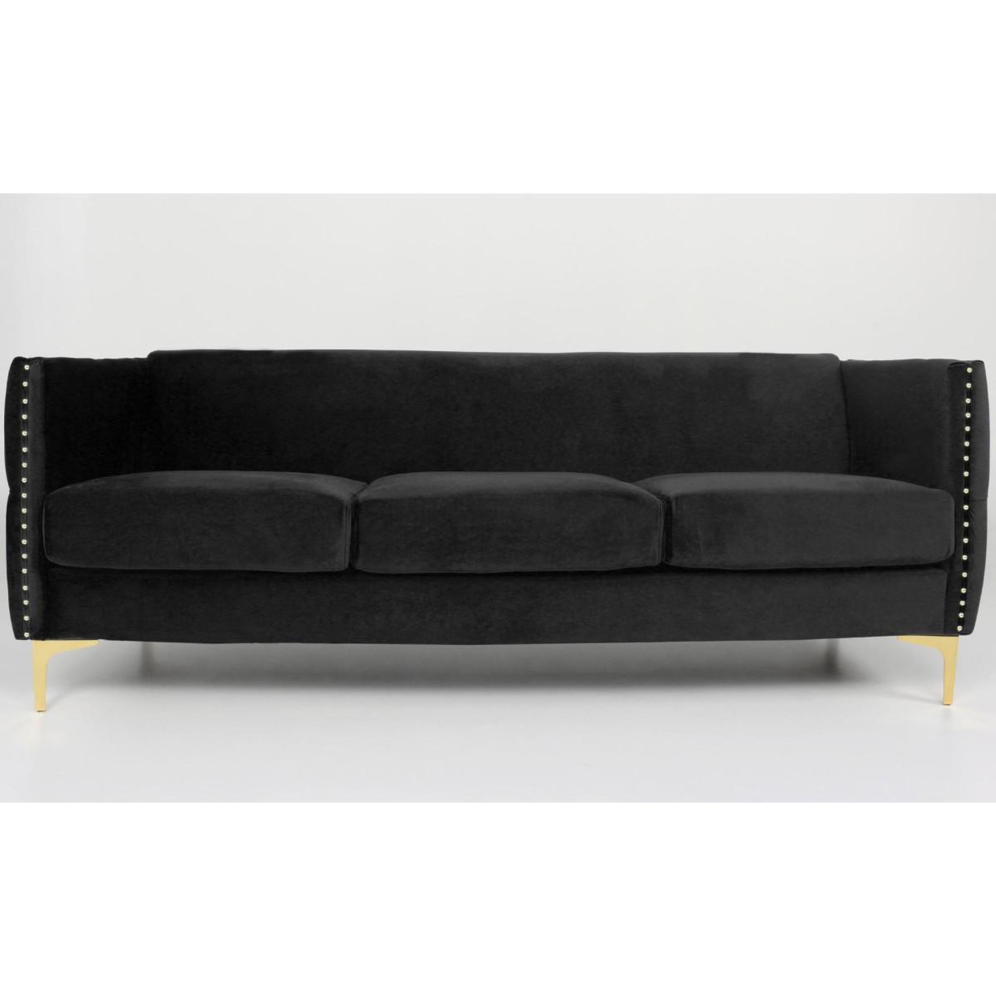 Voir la diapositive 2 : Paris Prix Canapé 3 places en velours  suez  204cm noir