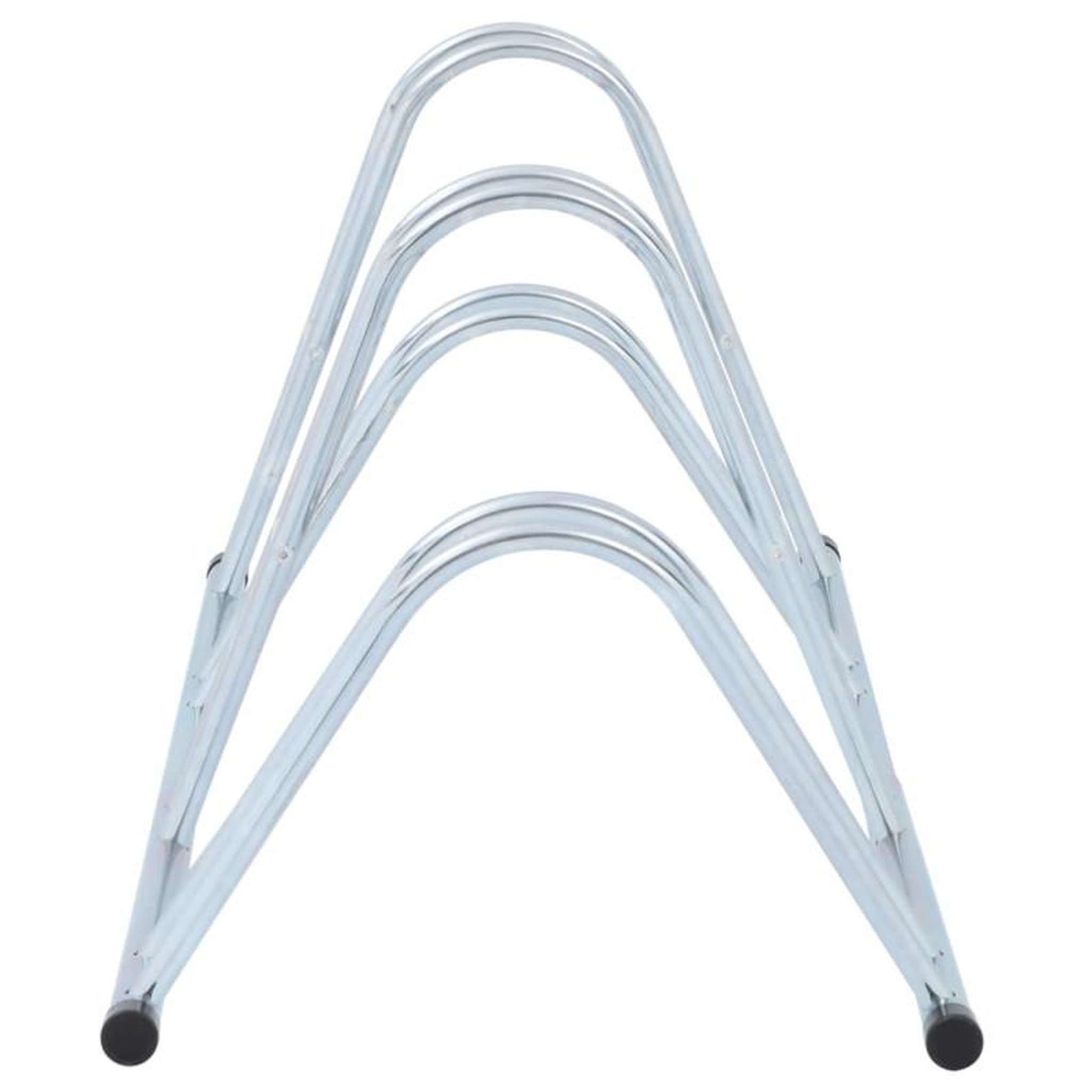 Voir la diapositive 4 : VIDAXL Support de vélo au sol autoportant pour 4 vélos acier galvanisé
