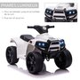 HOMCOM Voiture 4x4 quad buggy électrique enfant 18-36 mois 6 V 3 Km/h max. effet lumineux sonores métal PP blanc noir