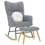 VIDAXL Chaise a bascule avec repose-pied Gris clair Tissu