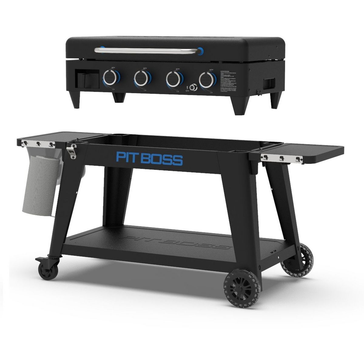 PIT BOSS Plancha gaz sur chariot - 4 brûleurs -  Acier/Céramique - PIT BOSS ULTIMATE
