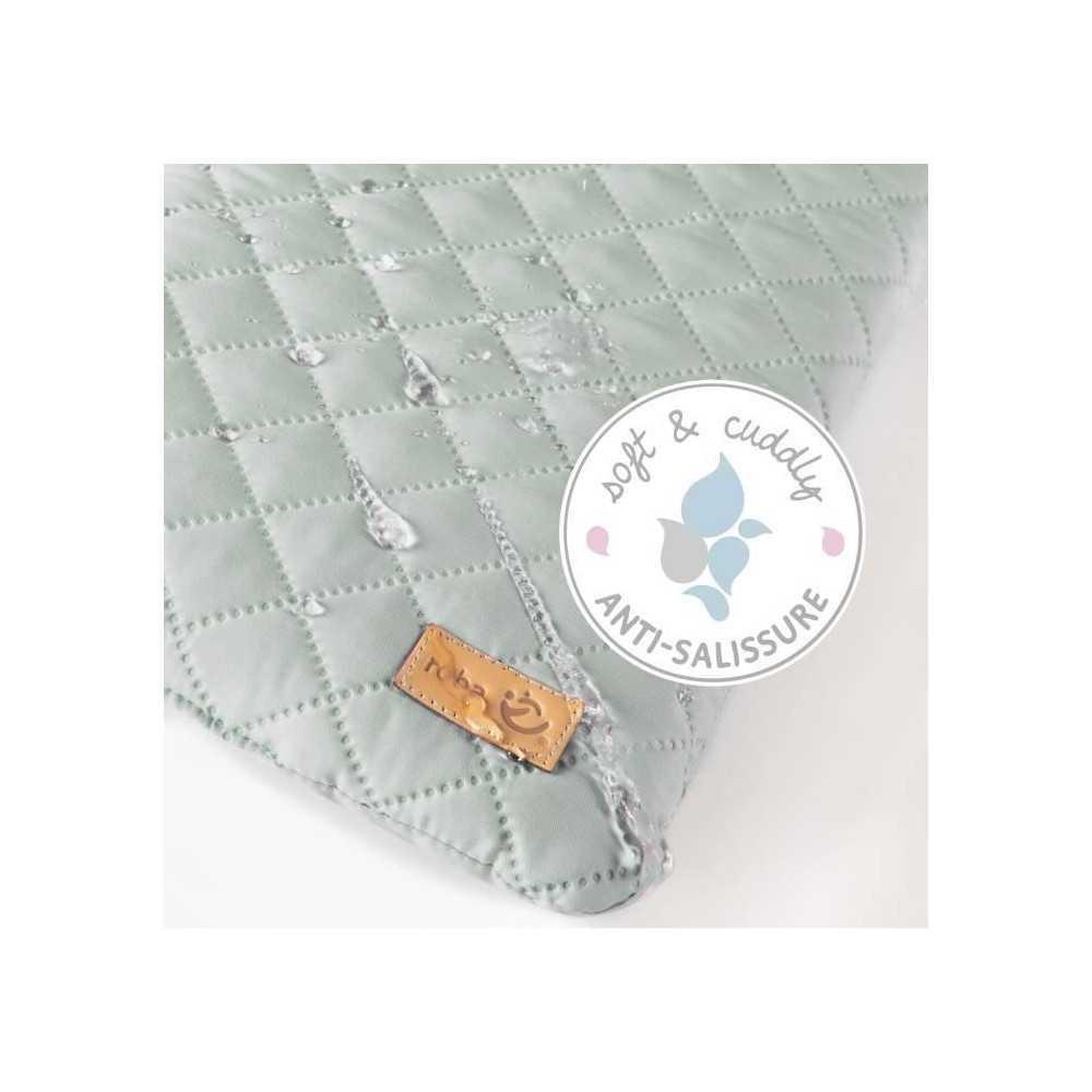 Voir la diapositive 2 : Roba Roba style lily tapis à langer rembourré vert givré avec motif lapin, 85 x 75 cm