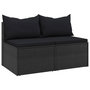 Voir la diapositive 2 : VIDAXL Canapes centraux de jardin et coussins 2pcs Noir Resine tressee