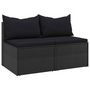 Voir la diapositive 2 : VIDAXL Canapes centraux de jardin et coussins 2pcs Noir Resine tressee