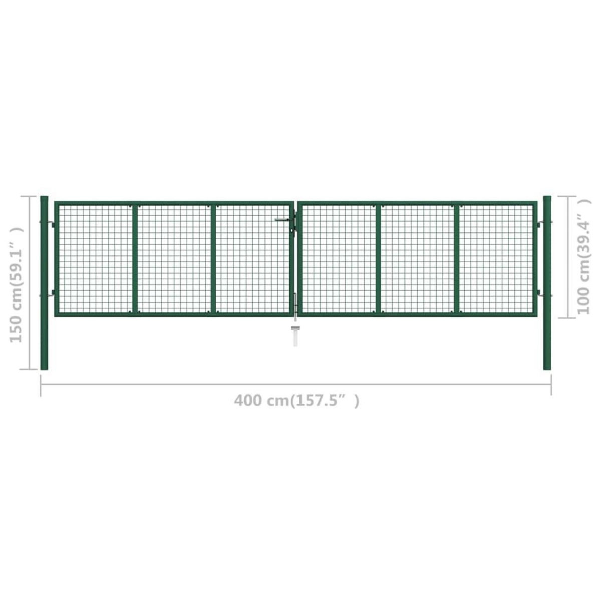 VIDAXL Portail en treillis de jardin acier 390x100 cm vert
