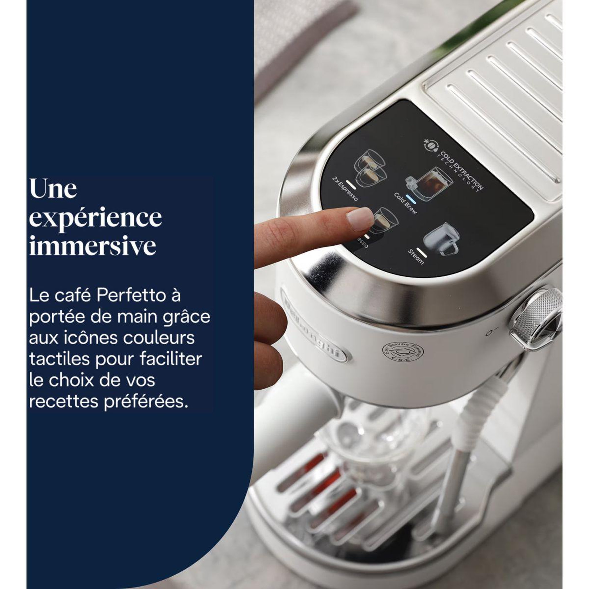 Voir la diapositive 3 : DELONGHI Machine à expresso ec890.wi dedica duo blanche