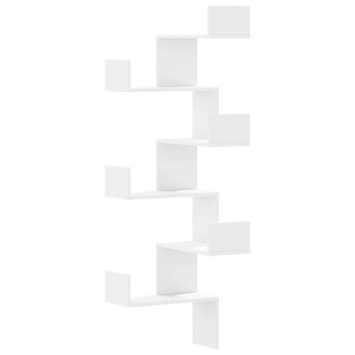 VIDAXL Etagere d'angle murale blanc 45x45x147 cm bois d'ingenierie