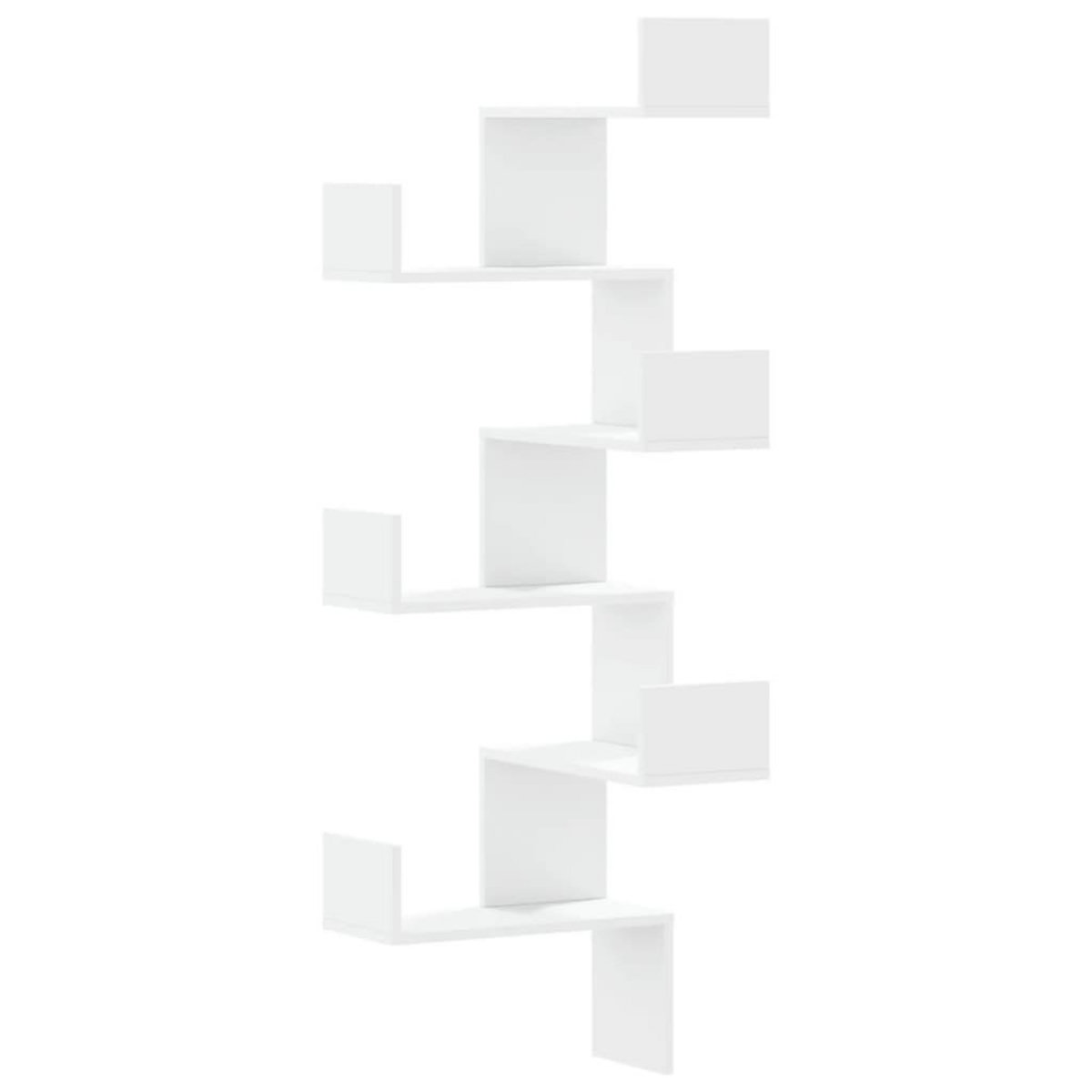 VIDAXL Etagere d'angle murale blanc 45x45x147 cm bois d'ingenierie