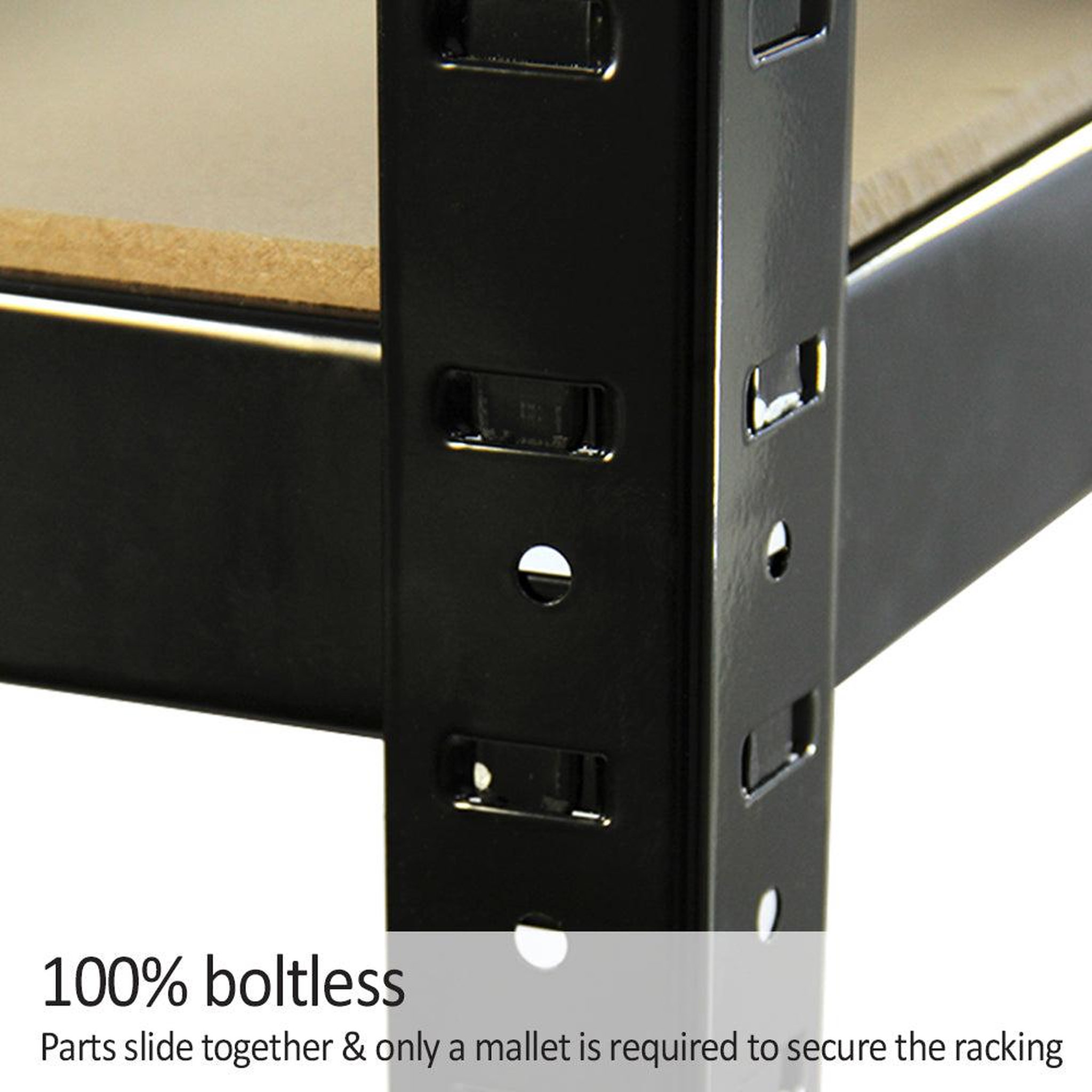 Voir la diapositive 5 : MONSTER RACKING 1 rayonnage t-rax en acier noir 75cm x 30cm x 150cm