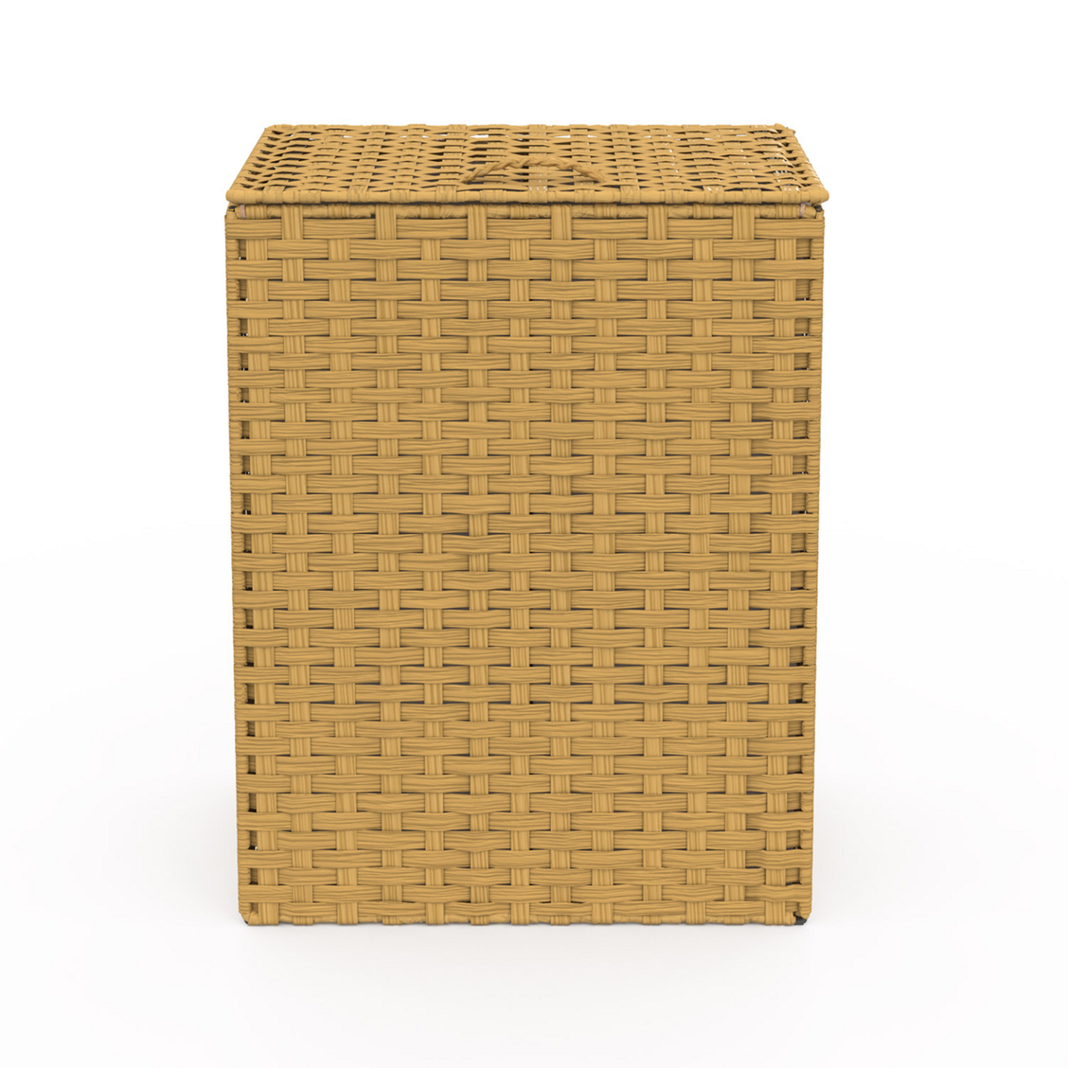 ID MARKET Panier à linge 2 bacs effet rotin ALVIN tissu écru