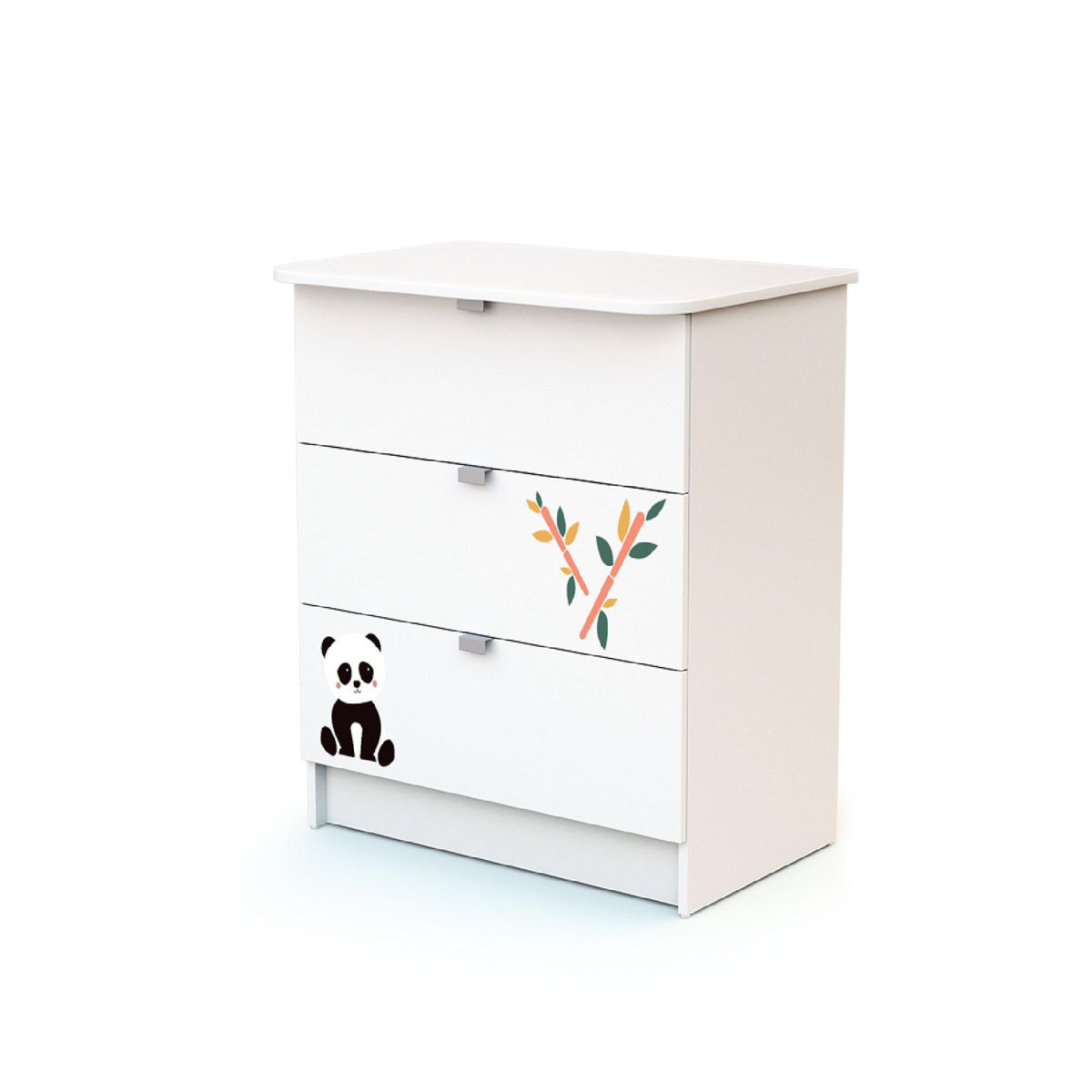 WEBABY Chambre bébé lit et commode à langer en bois ALBA