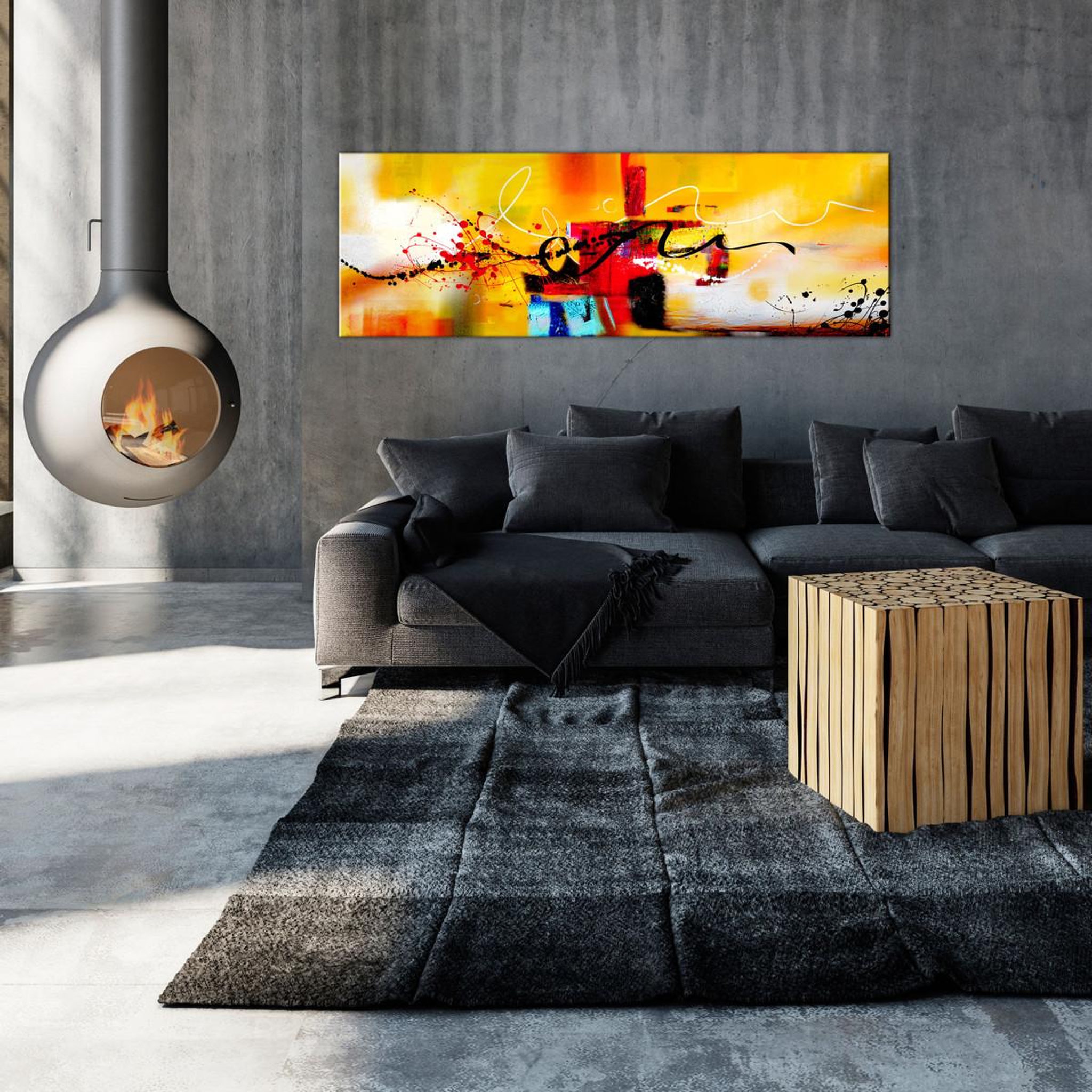 Voir la diapositive 2 : Paris Prix Tableau imprimé  crazy serpentines orange narrow