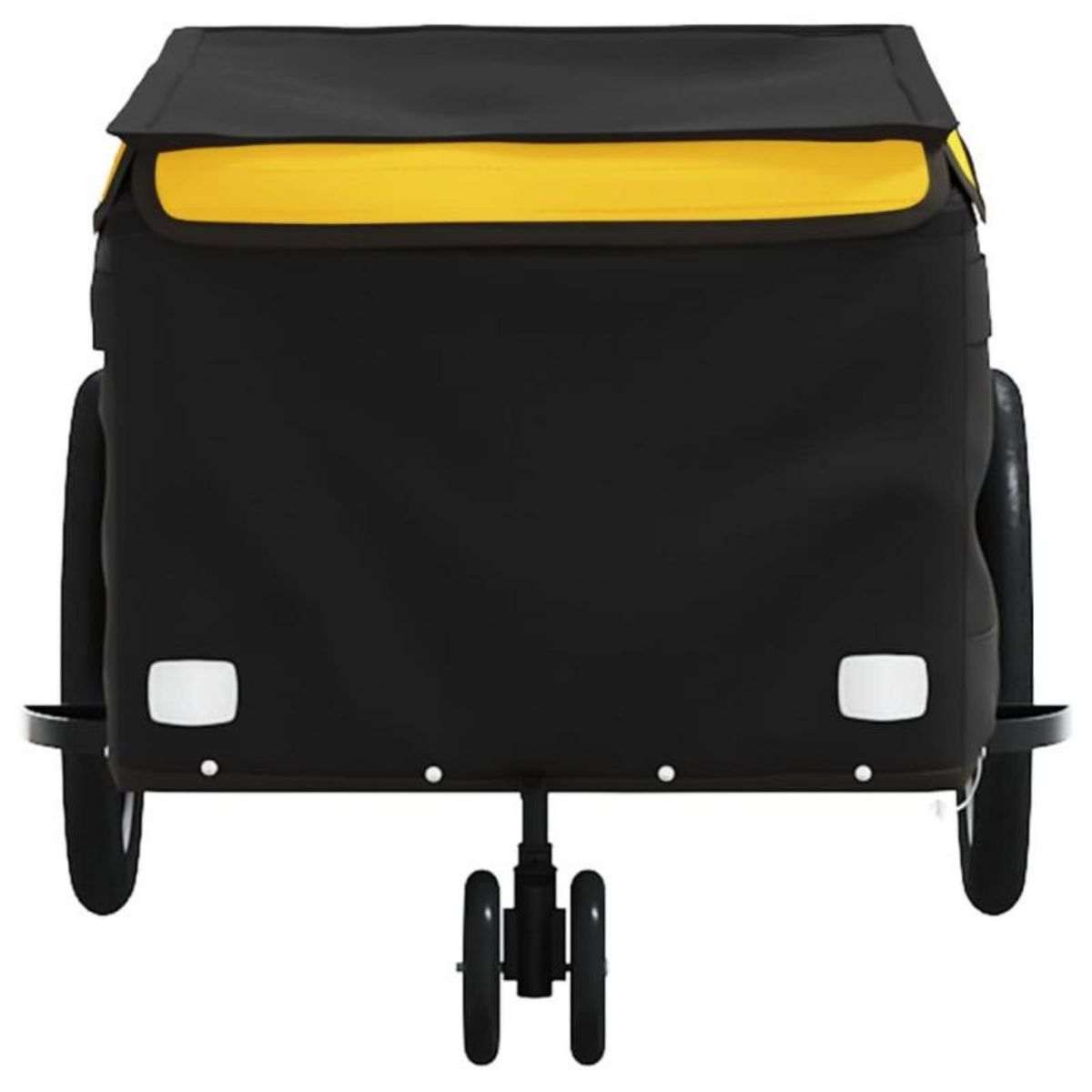 VIDAXL Remorque de vélo noir et jaune 30 kg fer