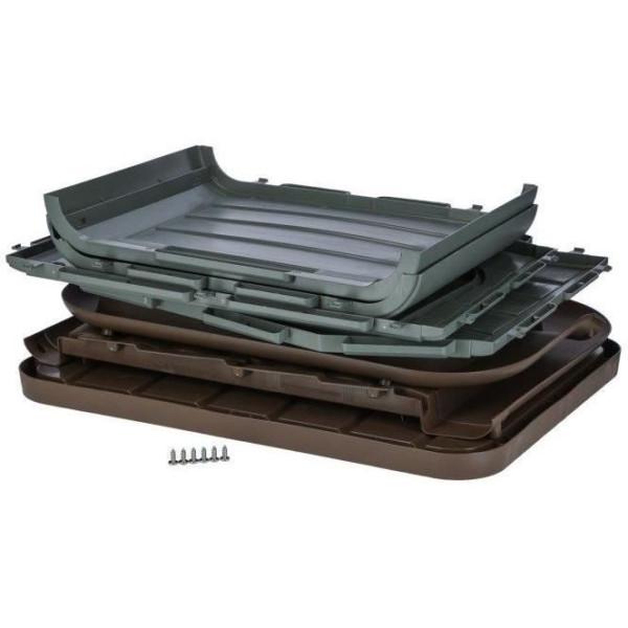 Voir la diapositive 2 : KERBL KERBL Niche extérieure en plastique pour chats ou chien Taille M - 75 x 59 x 55 cm- Gris et marron -