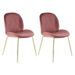 Paris Prix Lot de 2 Chaises Design  Charlize  90cm Rose & Or