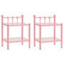 Voir la diapositive 1 : VIDAXL Tables de chevet 2 pcs Rose et transparent Metal et verre