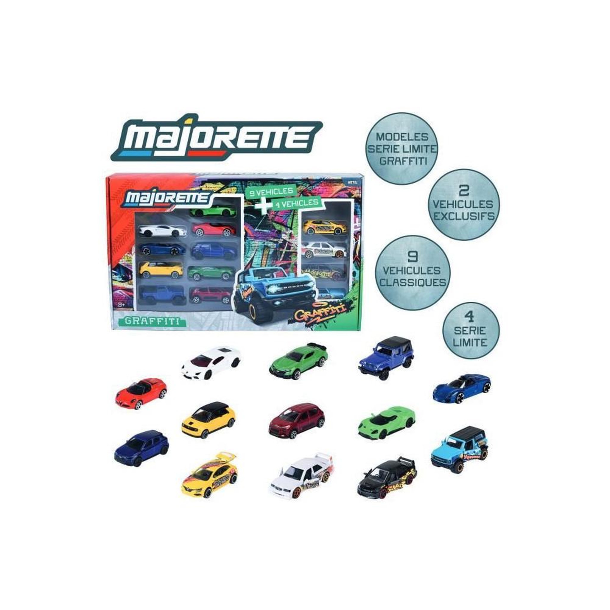 Voir la diapositive 2 : Majorette MAJORETTE - Majo SL Set13Pcs Graffiti 9+4 Exclu - des 3 ans