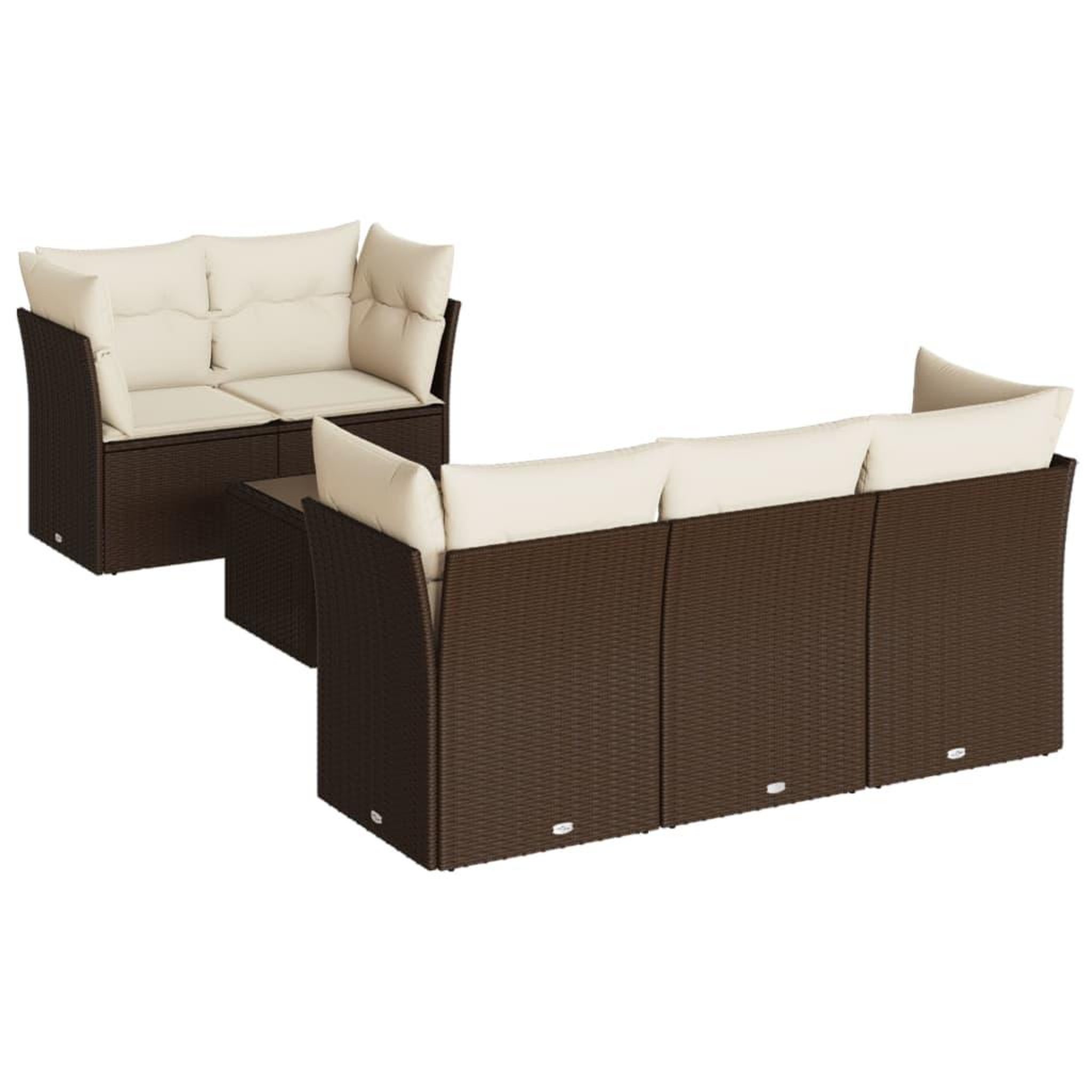 Voir la diapositive 2 : VIDAXL Salon de jardin avec coussins 6 pcs marron resine tressee