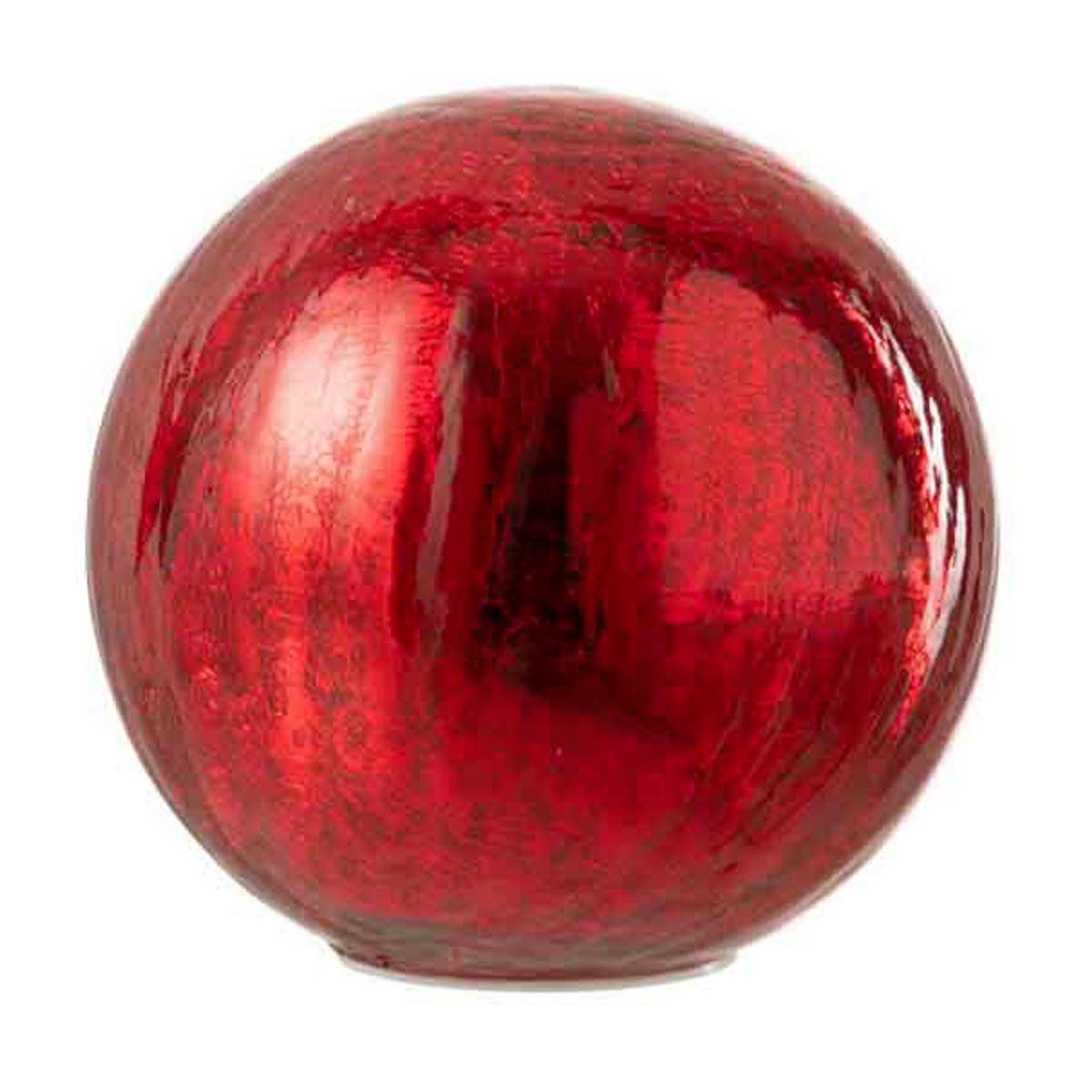 J-LINE Boule en verre led déco  sazo  15cm rouge