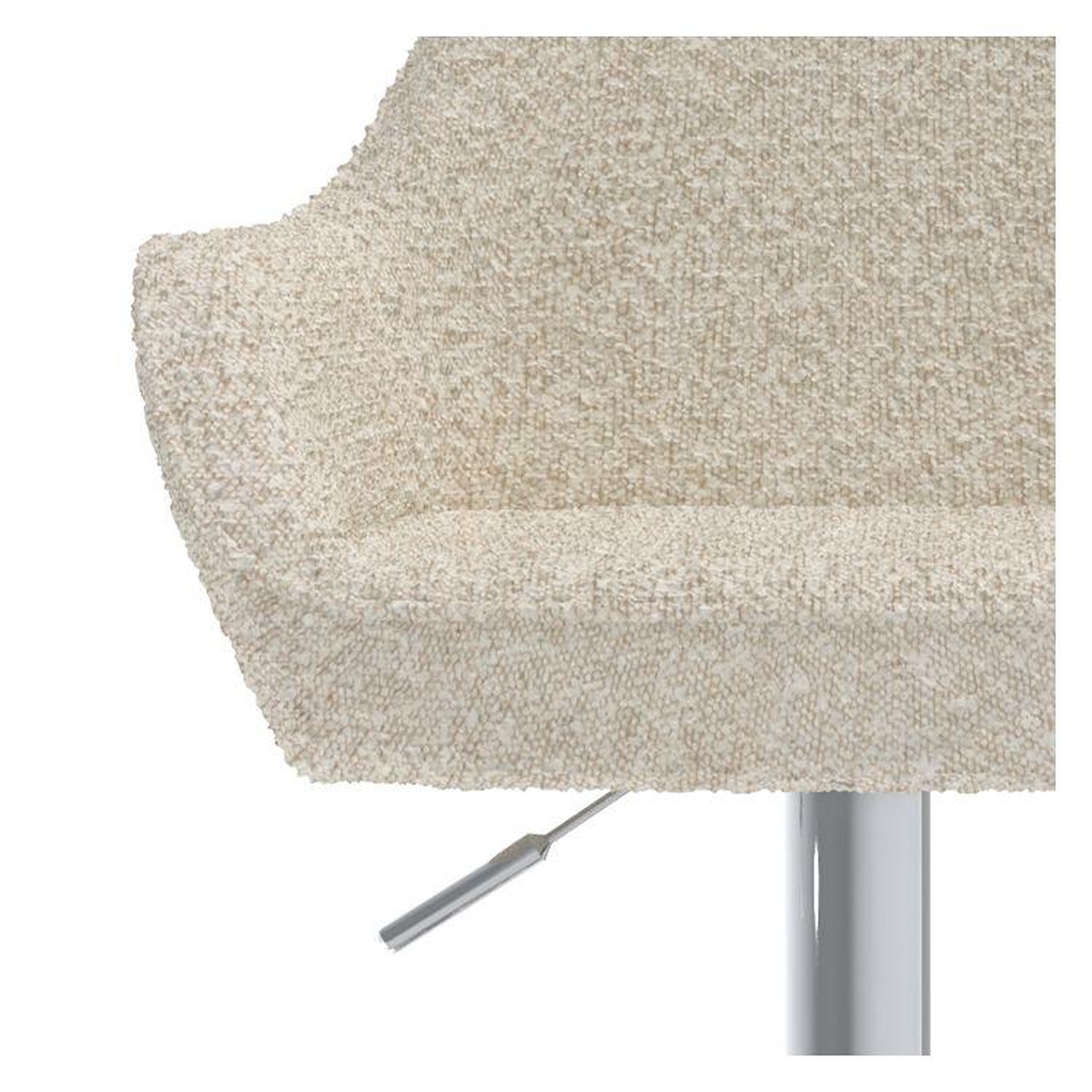 Voir la diapositive 6 : MAISON PAVANE Lot de 2 chaises de bar effet laine bouclette blanc cassé 63/83 cm-adam