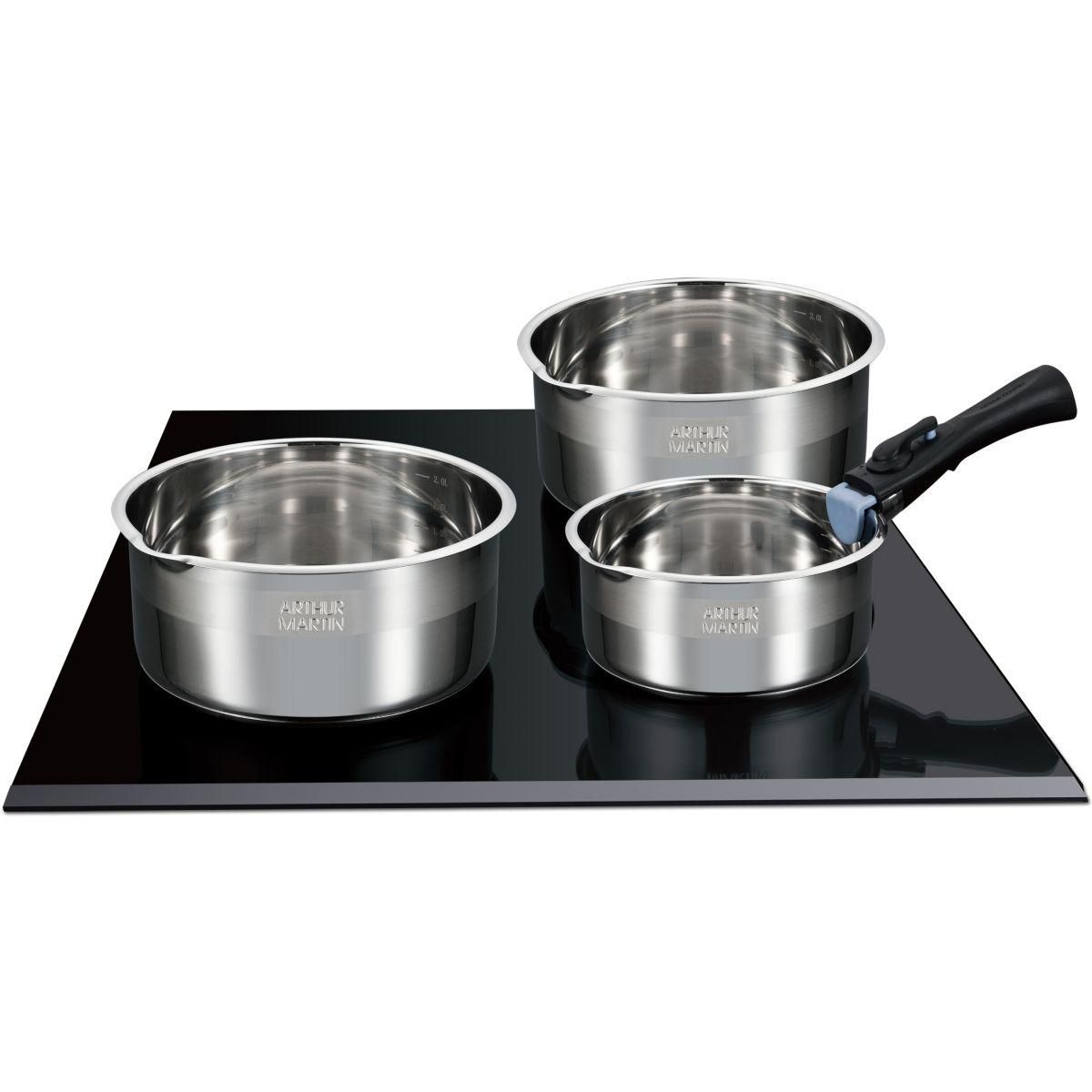 ELECTROLUX Batterie de cuisine de 3 casseroles 16-18-20 cm + poignée