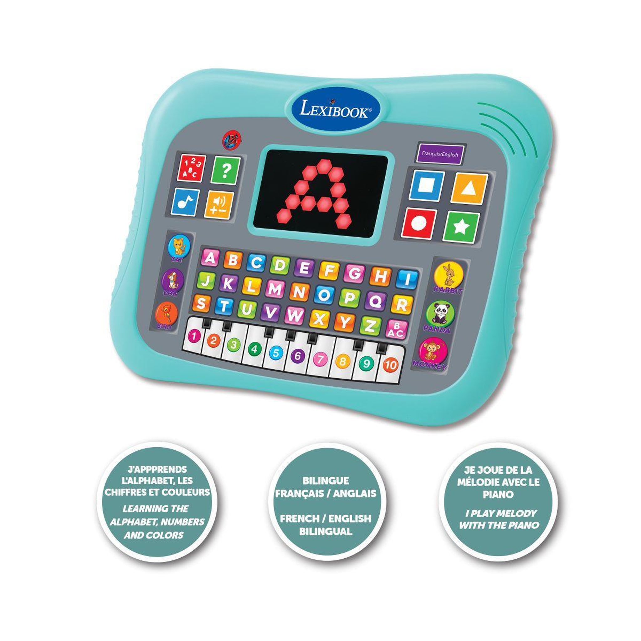 Voir la diapositive 2 : Lexibook Tablette éducative bilingue parlante ABC (FR/EN)