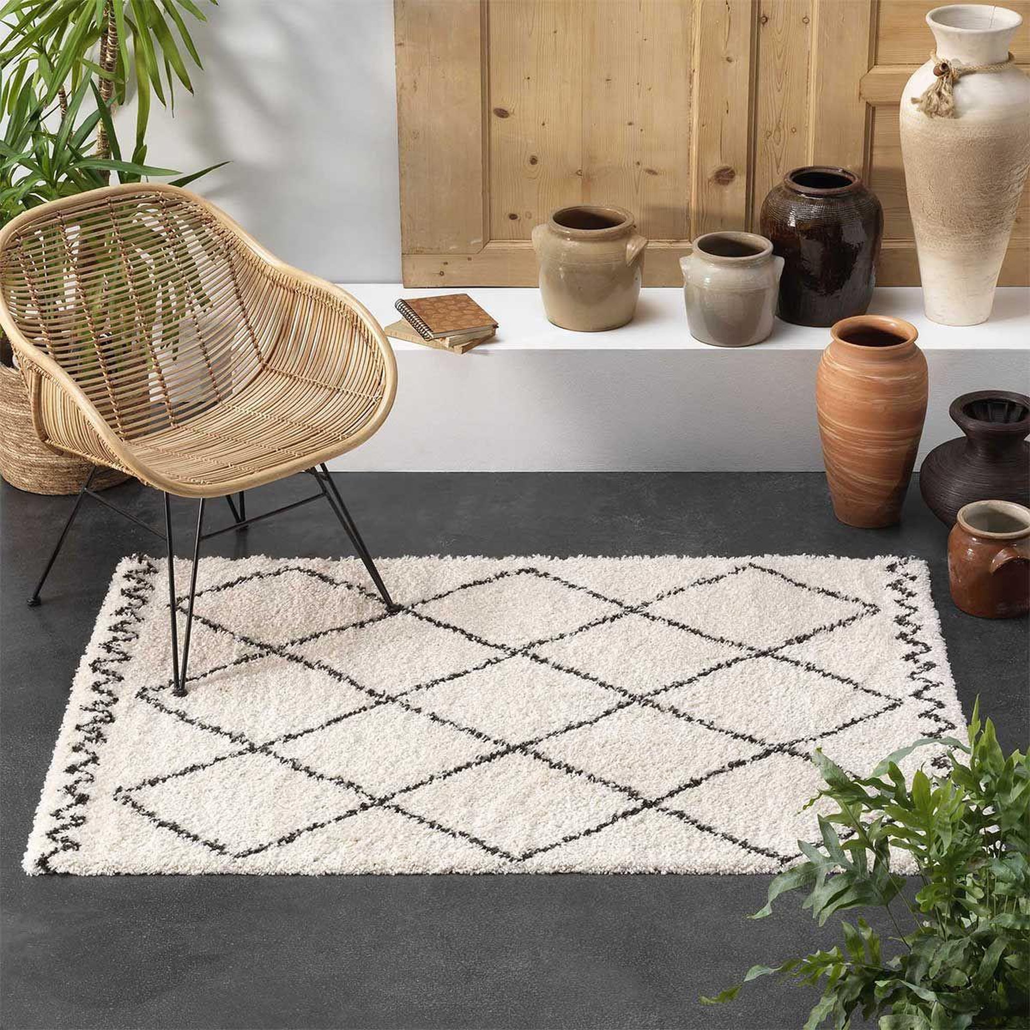 Voir la diapositive 3 : Douceur d'Intérieur Tapis déco imprimé  saoura  160x230cm beige