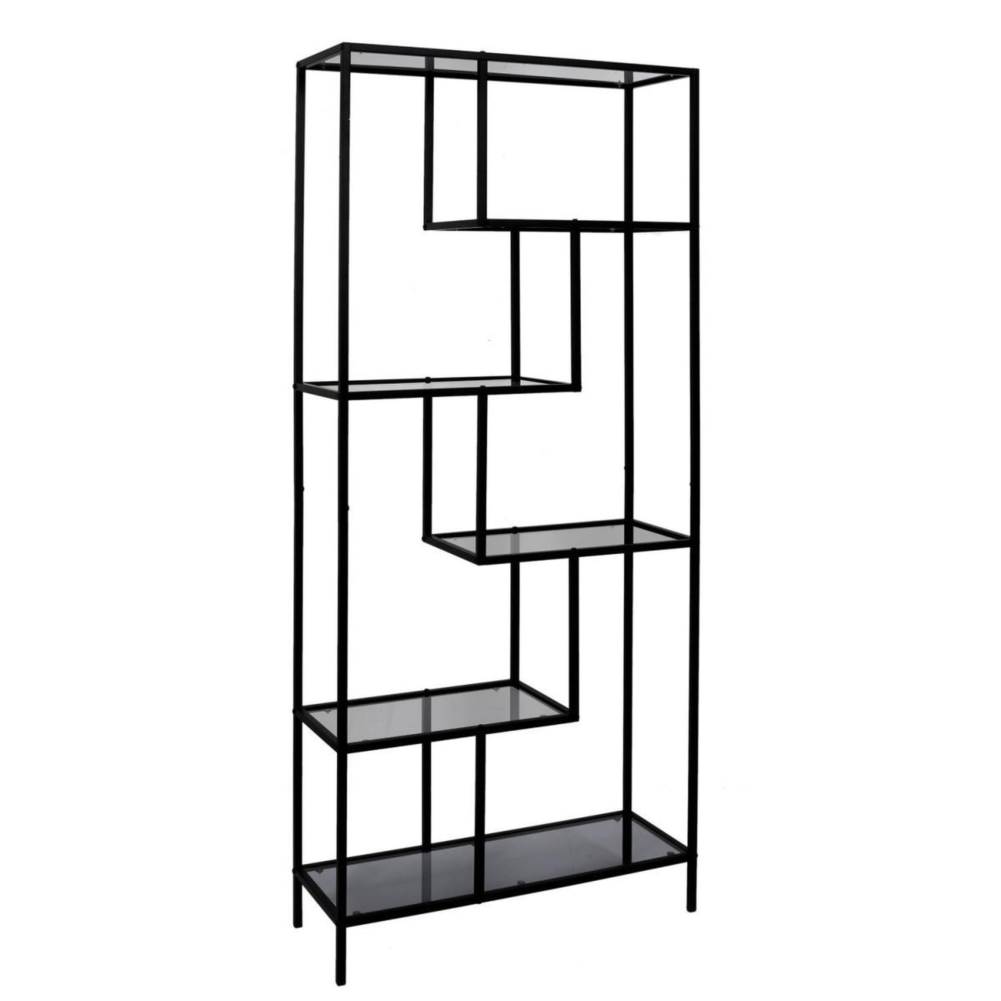 Voir la diapositive 3 : The Home Deco Factory Étagère en verre fumé  edison  180cm noir