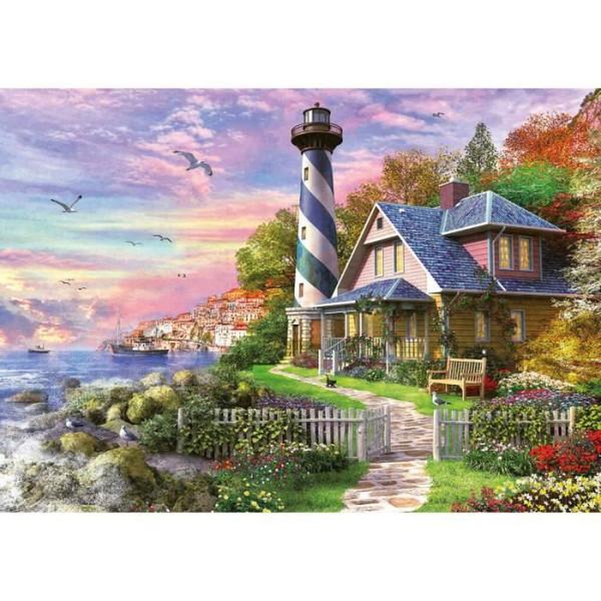 Voir la diapositive 2 : EDUCA Puzzle paysage et nature - educa - phare a rock bay - 1000 pieces - adulte