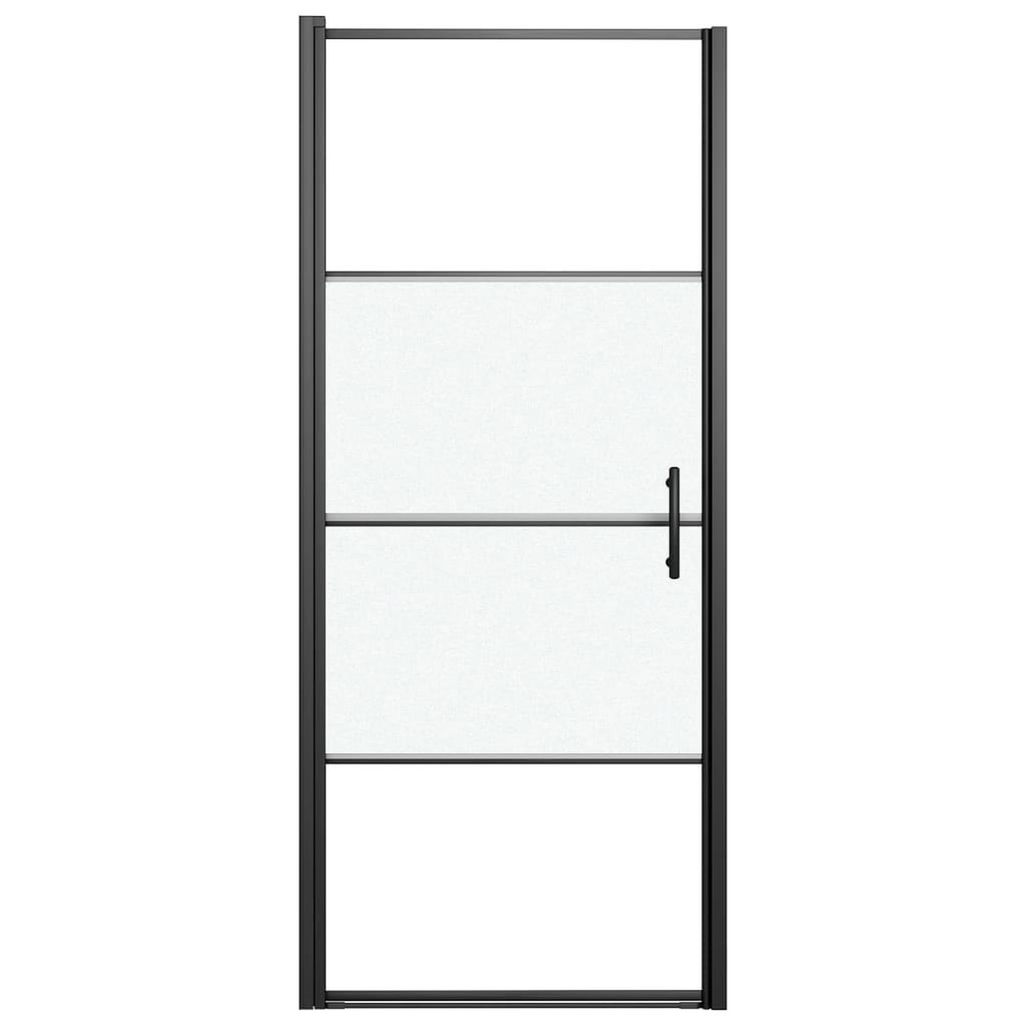 Voir la diapositive 3 : VIDAXL Porte de douche 91x195 cm Verre trempe demi-depoli Noir