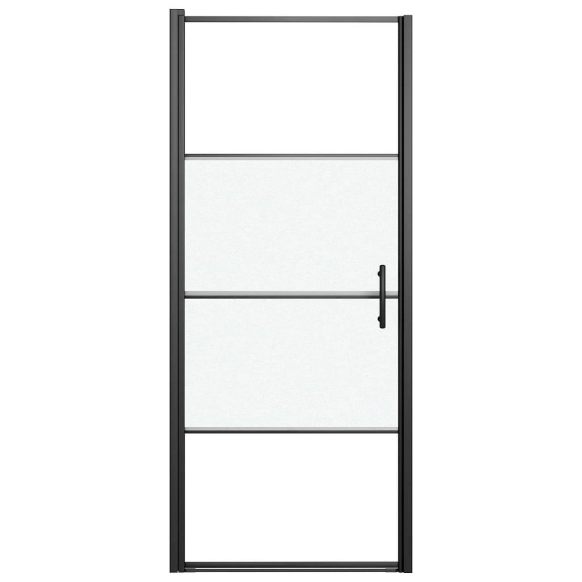 VIDAXL Porte de douche 91x195 cm Verre trempe demi-depoli Noir