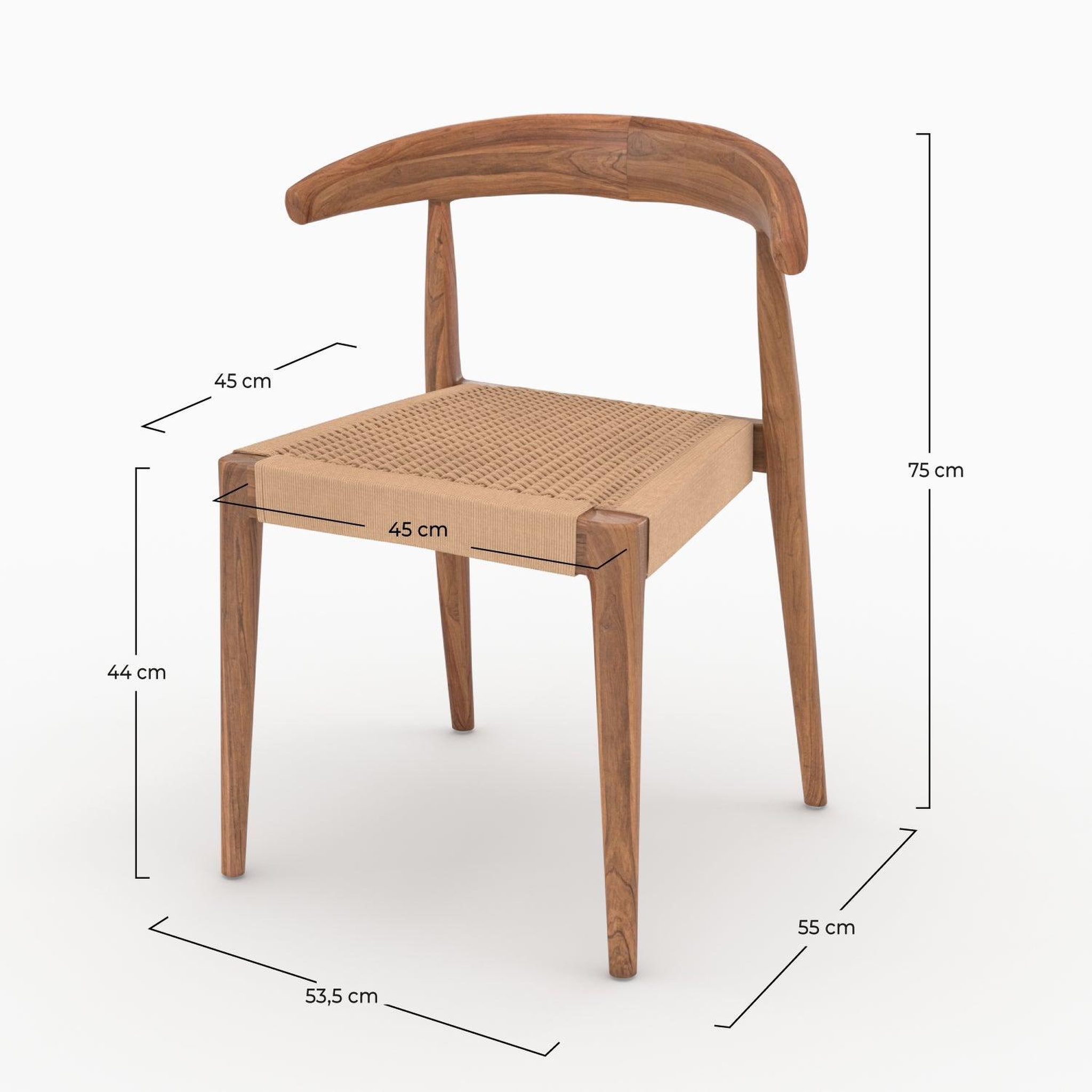 Voir la diapositive 4 : MAISON PAVANE Lot de 2 chaises en bois de teck et cordage type loom-alia