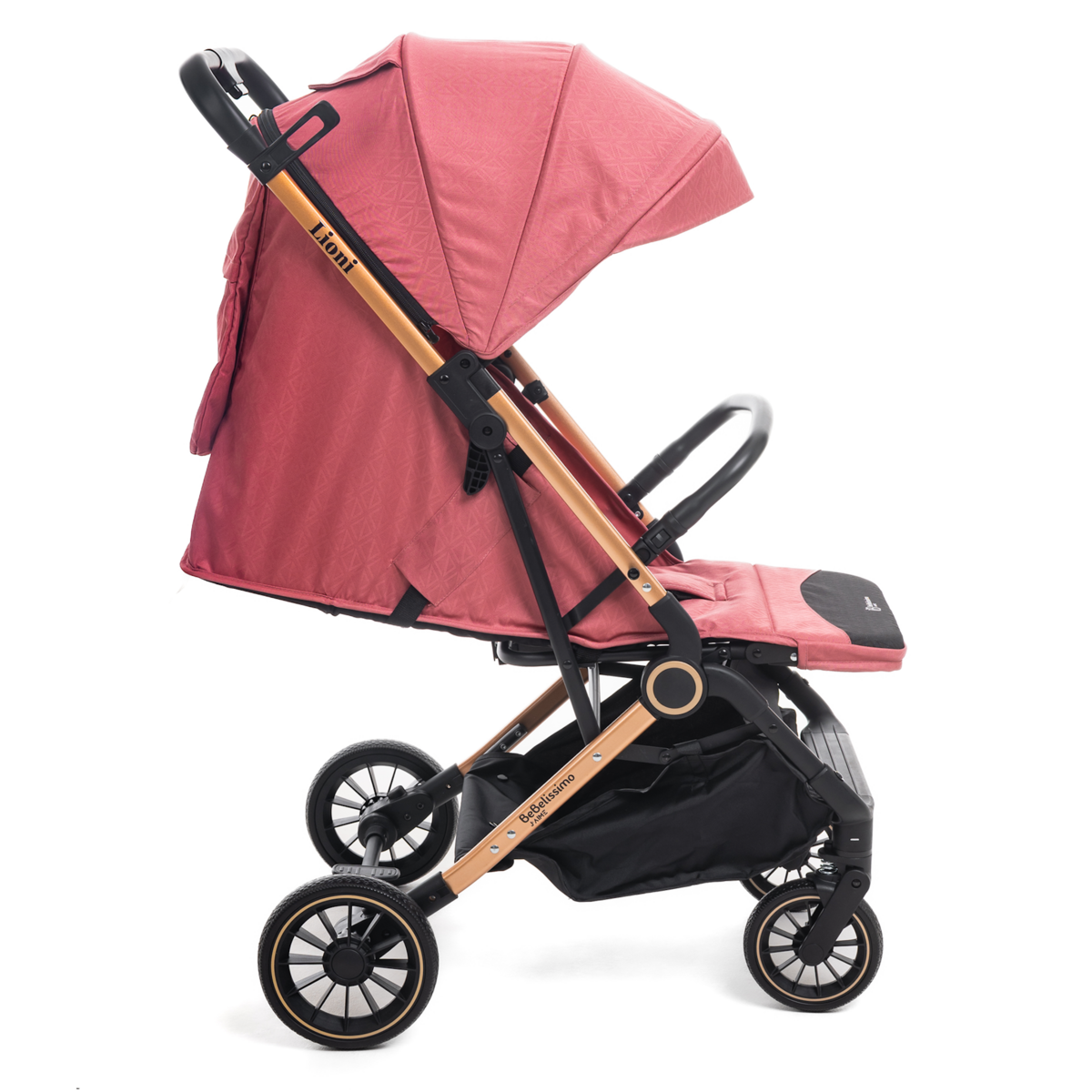 BEBELISSIMO Poussette combinée duo 2 en 1 - siège auto 0+ Lioni – dès la naissance – jusqu'à 22kg - bordeaux - base ISOFIX - jambe de force