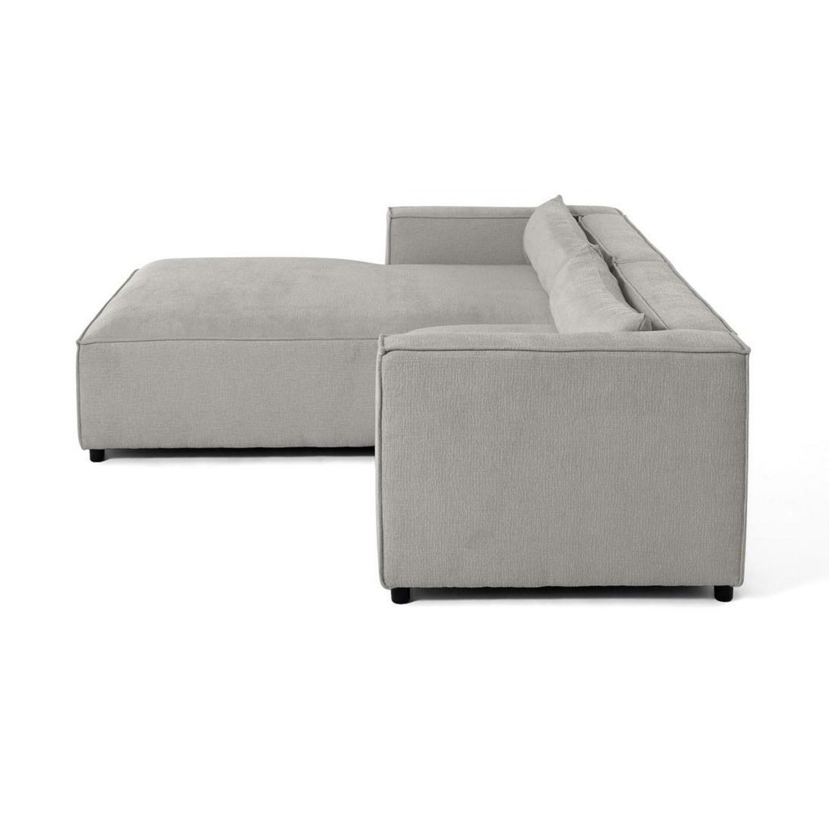 LISA DESIGN Ela - canapé d'angle gauche 4 places - en tissu velours relief