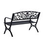 Voir la diapositive 4 : OUTSUNNY Outsunny Banc de Jardin terrasse en Acier Fonte Noir 3 Places 127 x 60 x 85 cm Charge Max 250 Kg