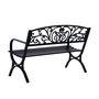 Voir la diapositive 4 : OUTSUNNY Outsunny Banc de Jardin terrasse en Acier Fonte Noir 3 Places 127 x 60 x 85 cm Charge Max 250 Kg