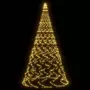 VIDAXL Sapin de Noël sur mat de drapeau 1400 LED Blanc chaud 500 cm