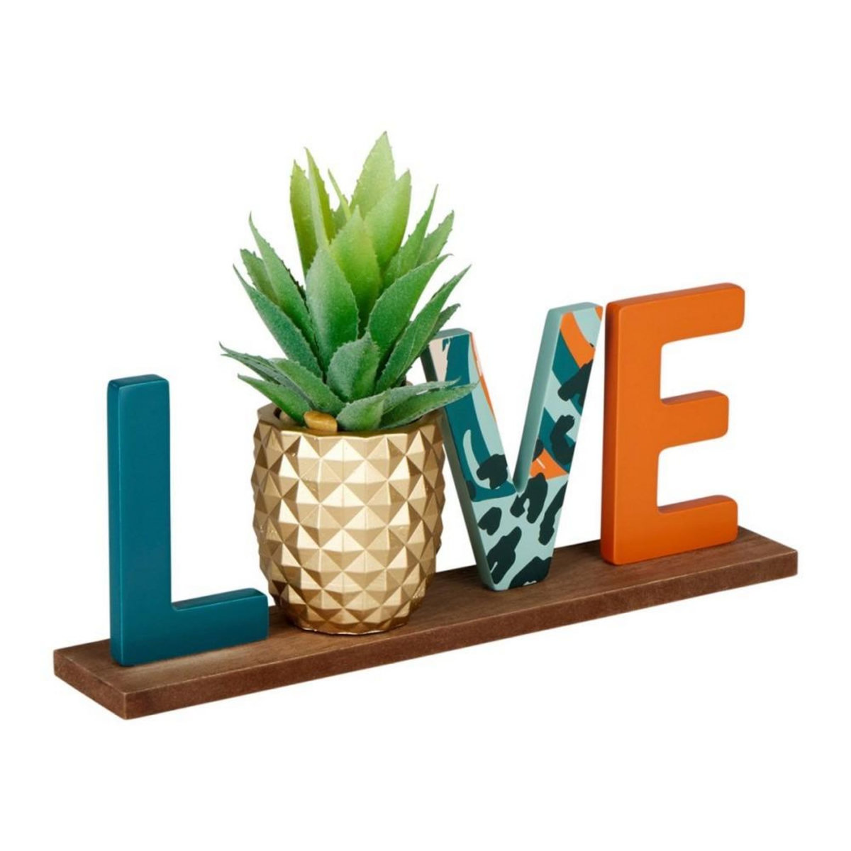 OSTARIA Mot déco LOVE ananas doré à poser