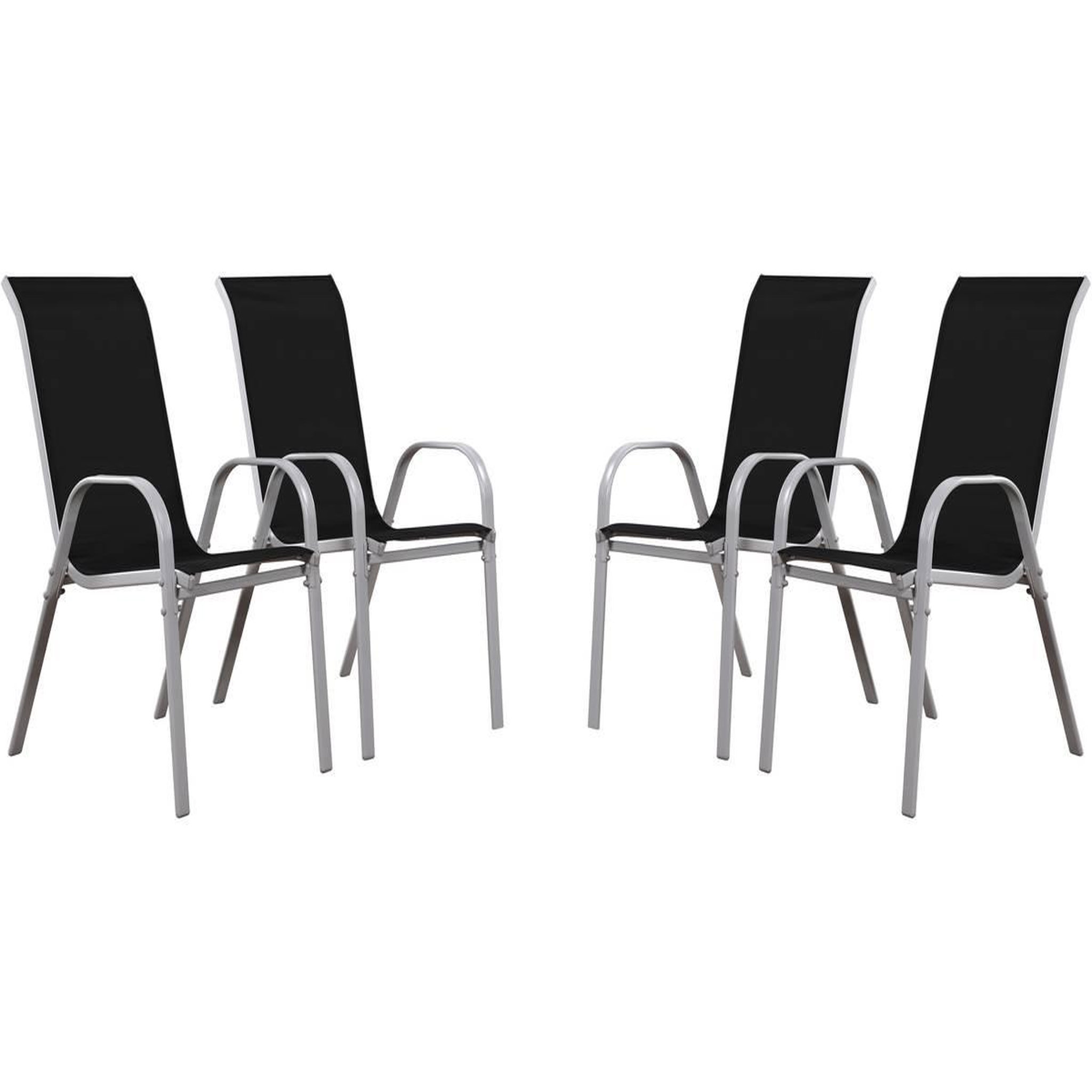Habitat et Jardin Fauteuil jardin textilène  cordoba  - phoenix - noir - lot de 4