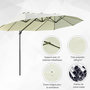 Voir la diapositive 6 : OUTSUNNY Parasol déporté grande taille XXL inclinable dim. 4,4L x 2,7l x 2,5H m piètement en acier inclus polyester crème