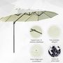 Voir la diapositive 6 : OUTSUNNY Parasol déporté grande taille XXL inclinable dim. 4,4L x 2,7l x 2,5H m piètement en acier inclus polyester crème