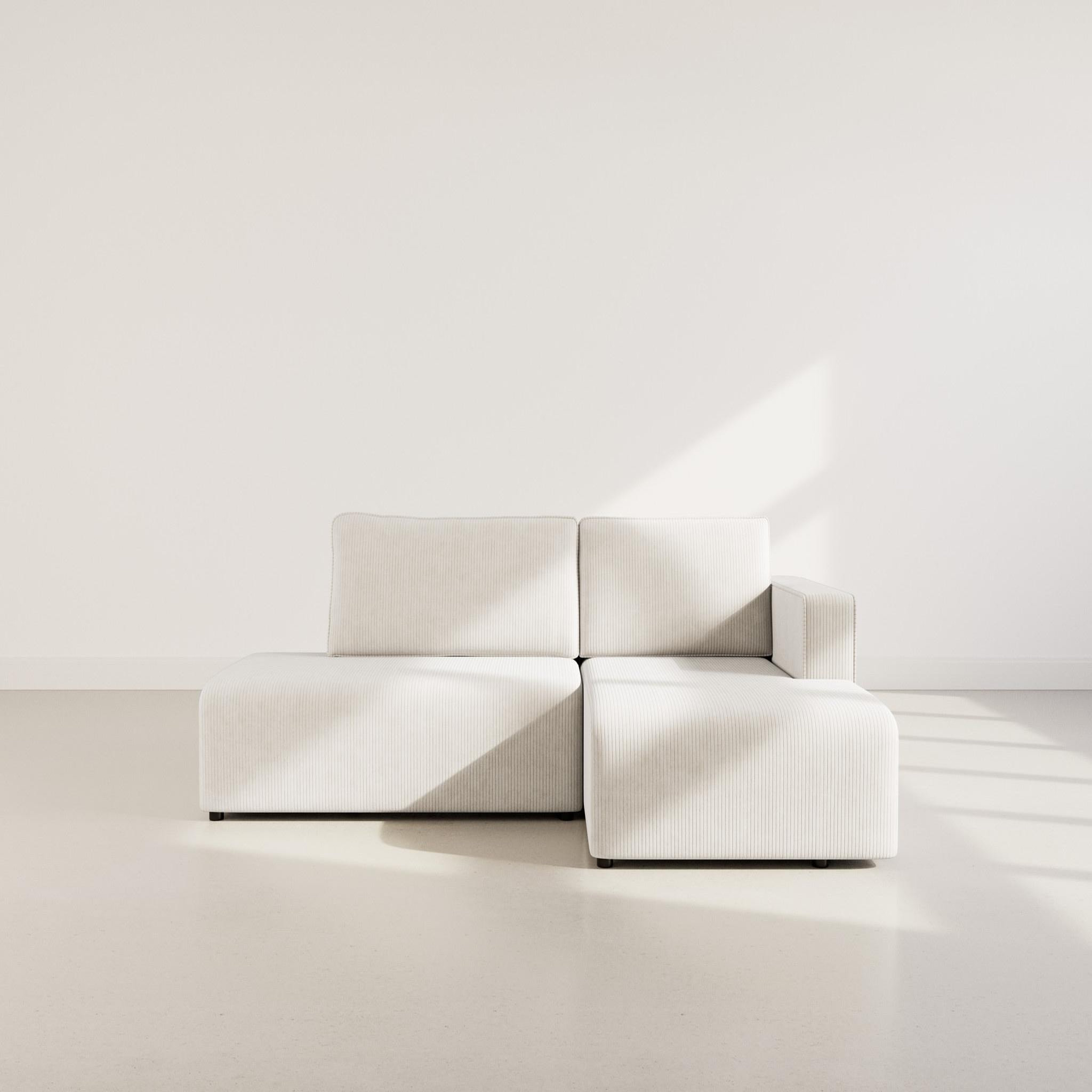 Voir la diapositive 5 : BEST MOBILIER Topaze - canapé d'angle droit 4 places convertible avec coffre en velours côtelé