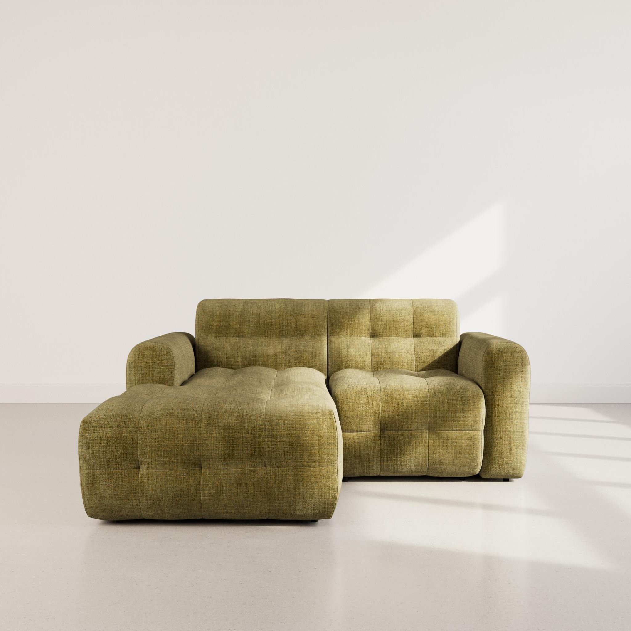 Voir la diapositive 2 : BEST MOBILIER Diane - canapé d'angle gauche 4 places en velours texturé