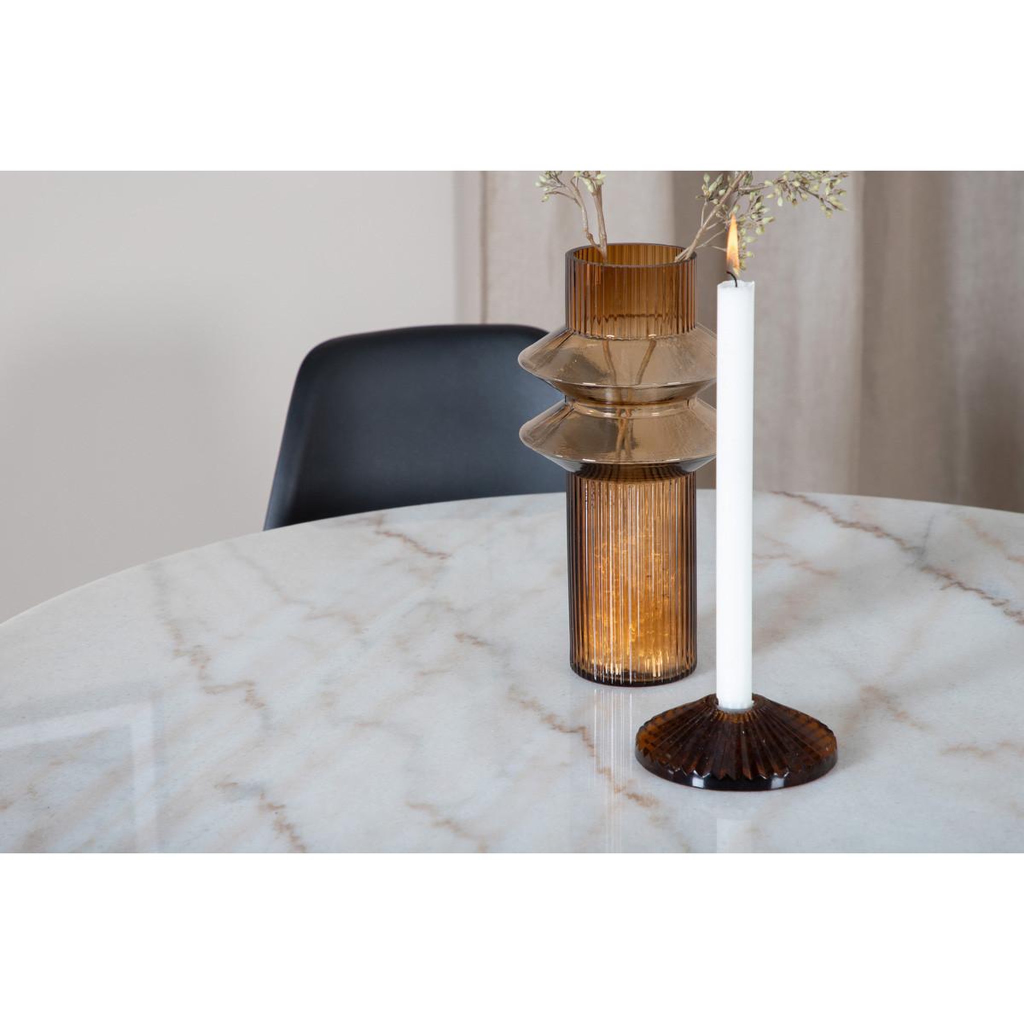 Voir la diapositive 4 : Paris Prix Table à manger en marbre  estelle  106cm blanc & noir