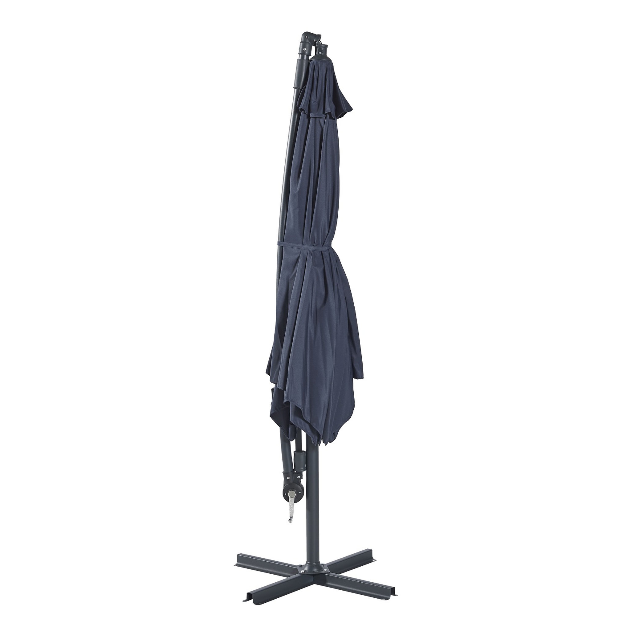 Voir la diapositive 2 : GARDENSTAR Parasol déporté rond D3 x H2.45 m gris bleuté  LEA