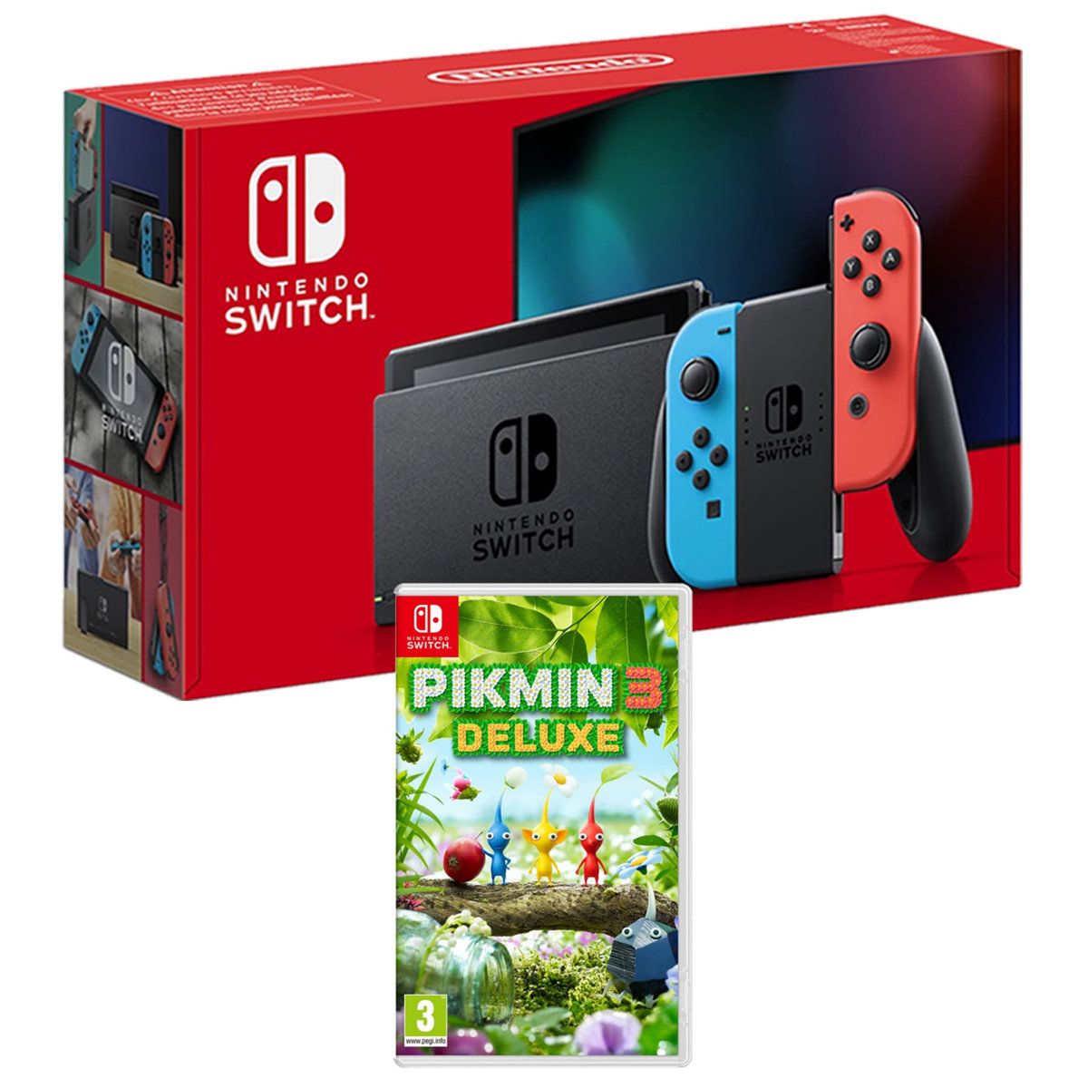 NINTENDO EXCLU WEB Console Nintendo Switch Joy-Con Bleu et Rouge + Pikmin 3 Nintendo Switch