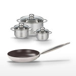 ELO Lot Poêle 28 cm Elo Bistro Line & 3 Faitouts Elo Brillant