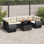 VIDAXL Salon de jardin 8 pcs avec coussins noir resine tressee
