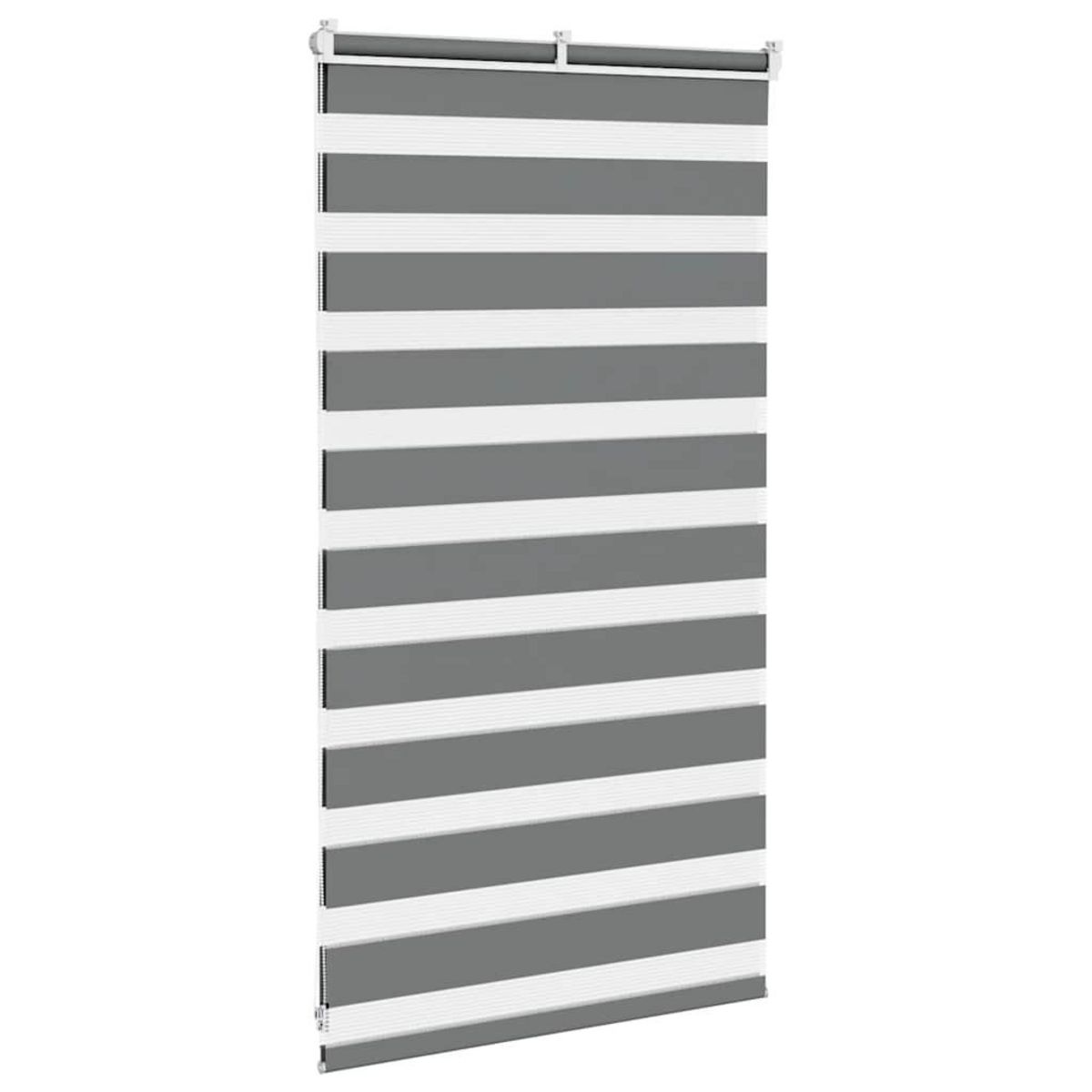 VIDAXL Store zebre gris fonce largeur du tissu 80,9 cm polyester